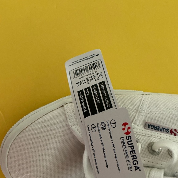 NWT Superga white Cotu 2750 sneakers sz 11 - Picture 2 of 3